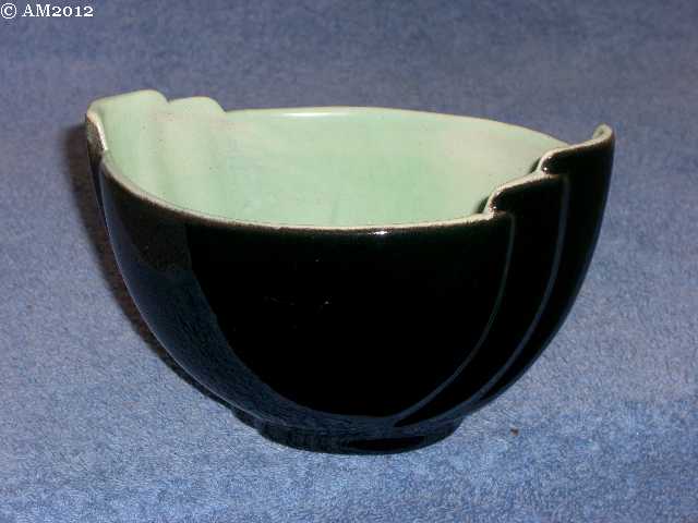 35 large mint bowl glazed onyx with jade green interior